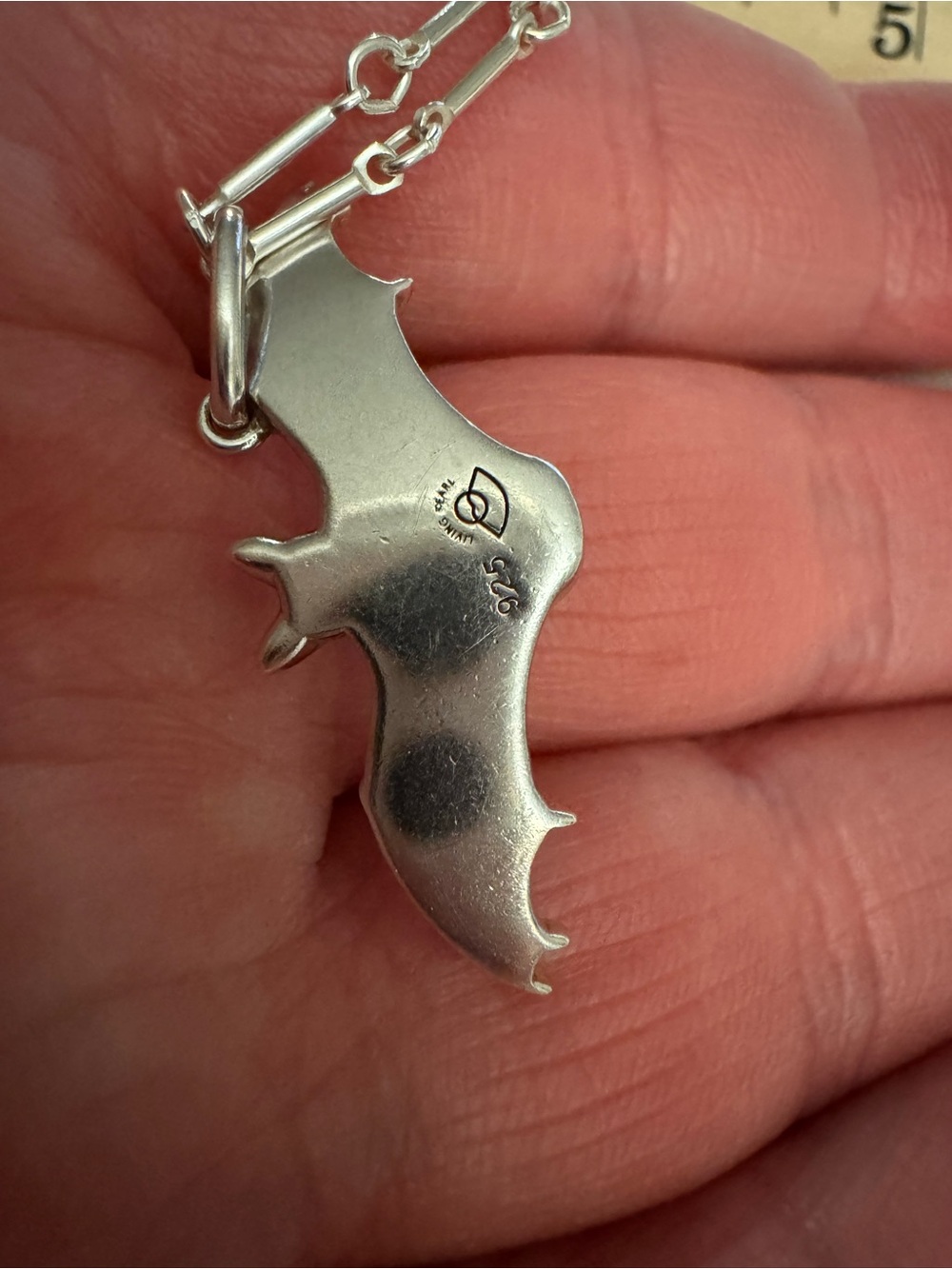 Sterling Silver Bat Charm and chain - Picture 3 of 9